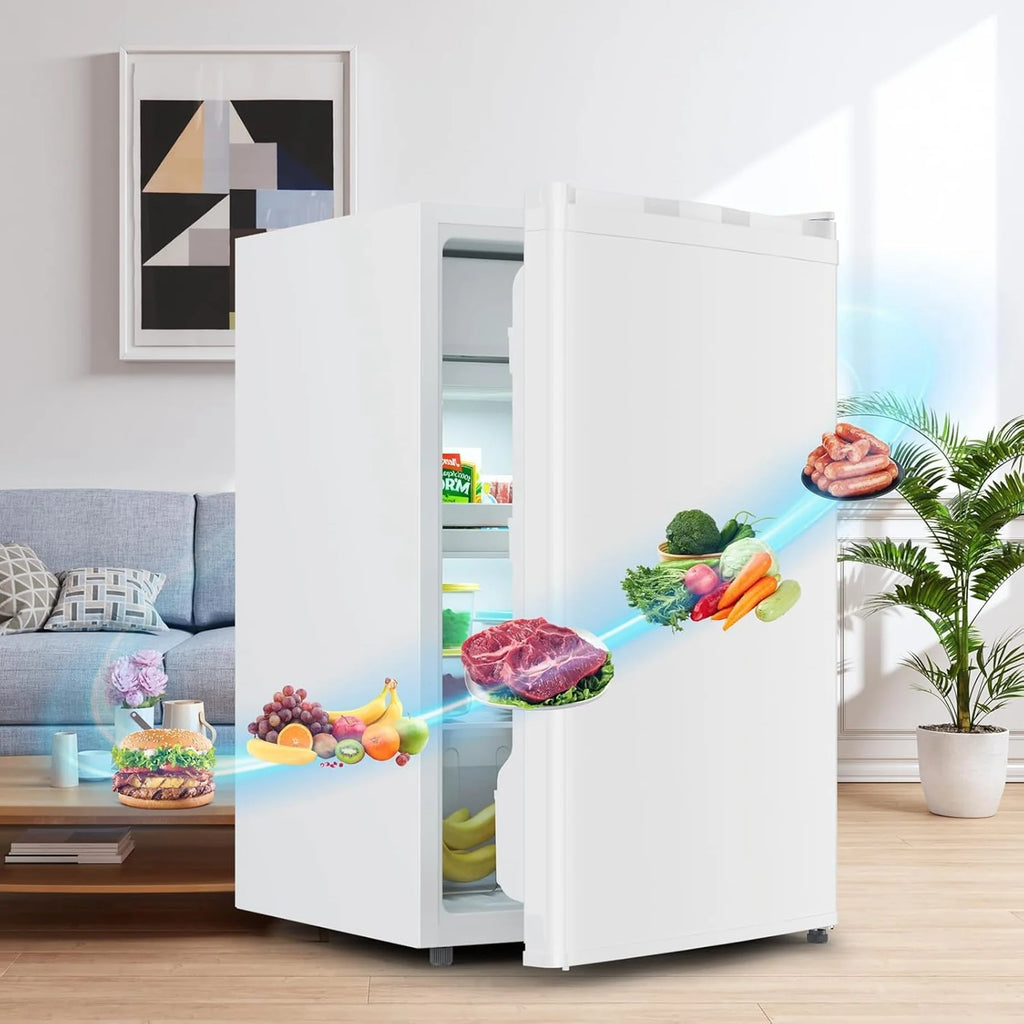 Adoolla 4.3 Cu.Ft. Single Door Mini Refrigerator with Top Freezer and 7 Adjustable Temperature Settings