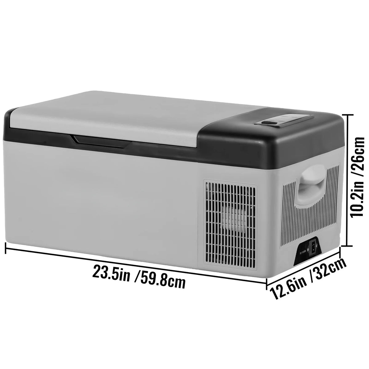 FortuneKey Trading Refrigerator 16 Qt, Portable Mini Car Fridge w/ -4�H-68�H Cooling Range 110-240V AC Electric Compressor Cooler for Truck Vehicle RV Boat Outdoor & Home Use, Grey