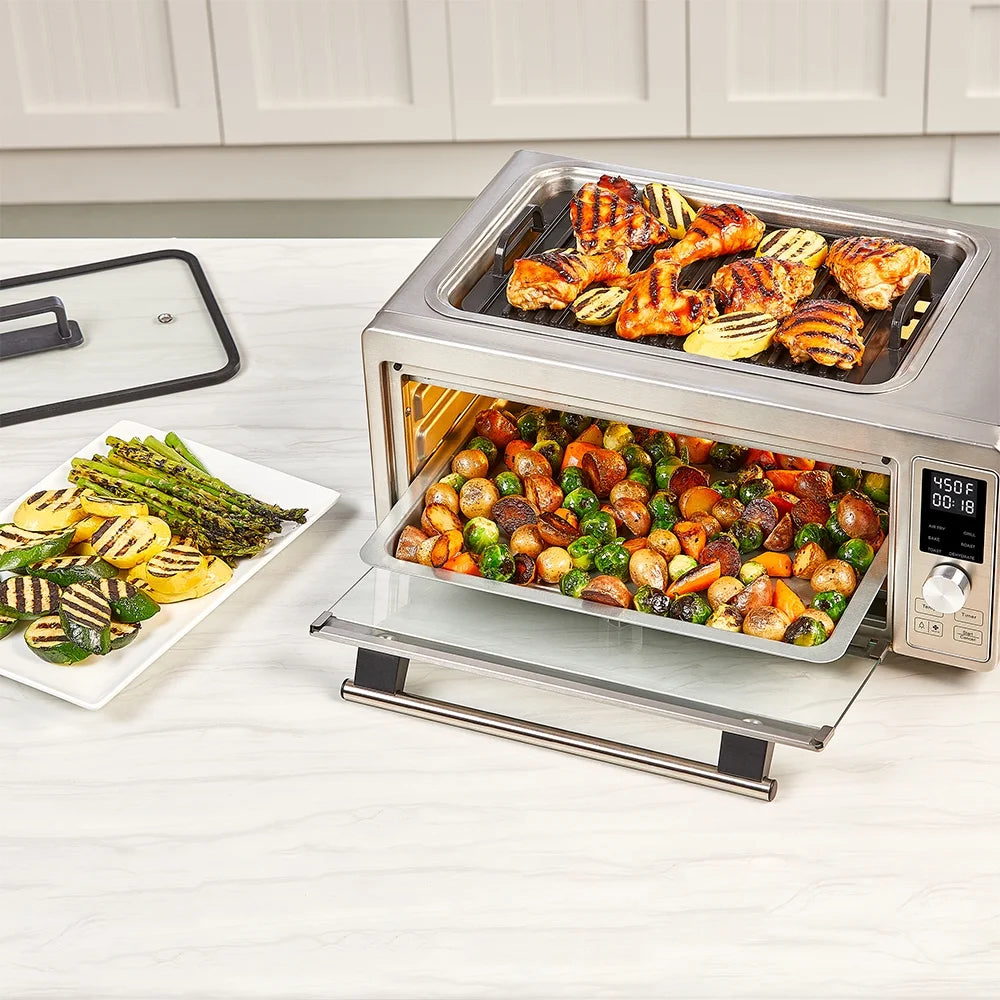 Emeril Power Grill 360 Plus, 6 n 1 Smokeless Grill and Air Fry Toaster Oven XL, 1750 W