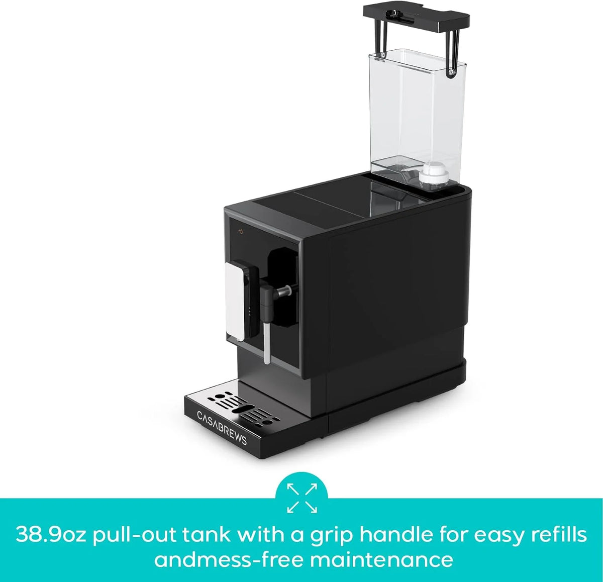 CASABREWS ACAFE Plus, 20 Bar Fully Automatic Espresso Machine, Black