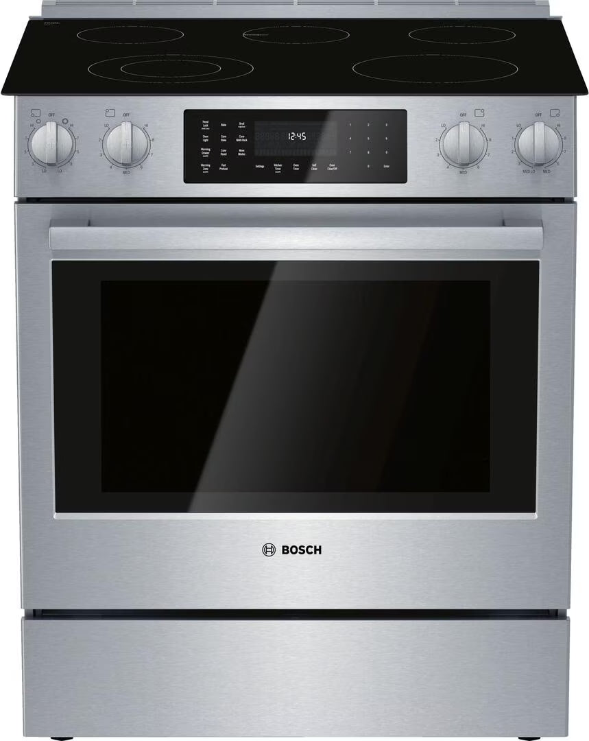 Bosch 30a?? 4.6 cu ft Slide-In Double Oven Electric Range in Stainless Steel