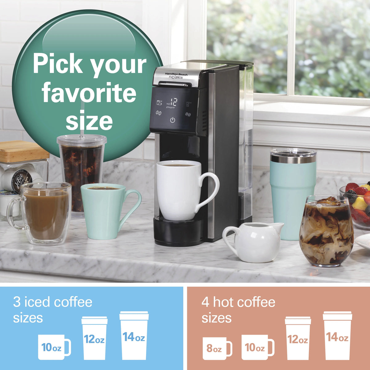 Hamilton Beach FlexBrew Advanced 4-in-1 Coffee Maker, Removable 45 oz. Water Reservoir, 49925