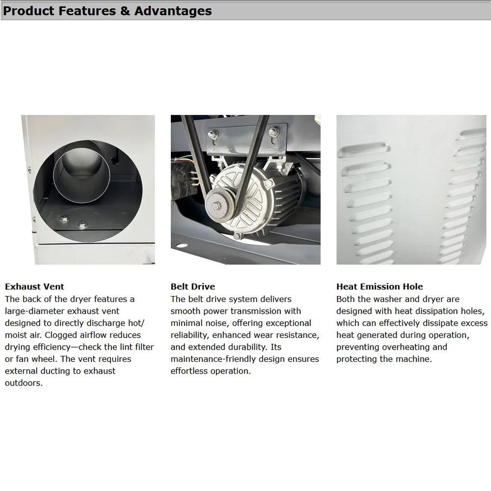 Commercial Coin Operated Washer Dryer Combo Double-layer Washing and Drying Machine 220V 1PH