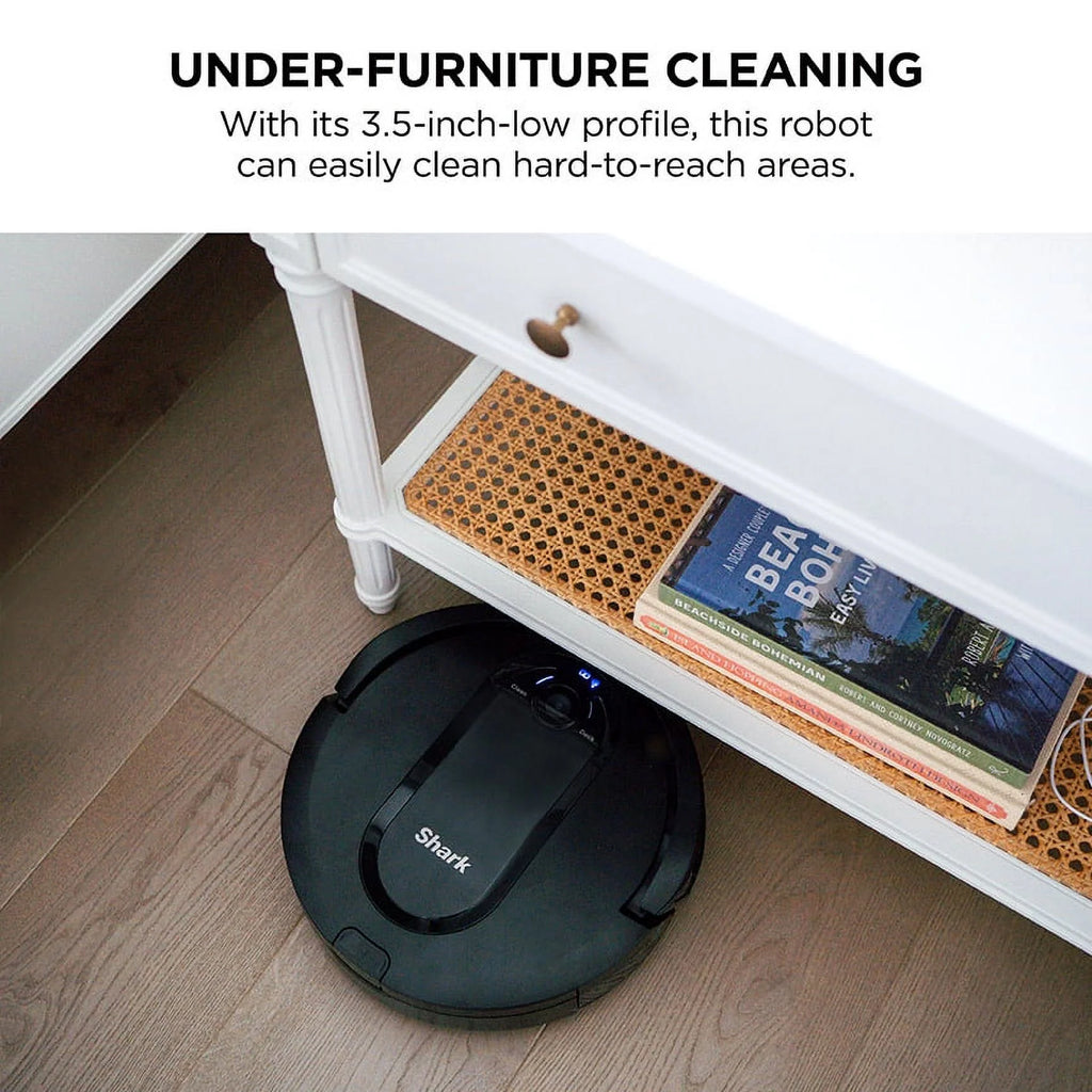 Shark EZ Robot Vacuum with Self-Empty Base, Row-by-Row Cleaning, Powerful Suction, Perfect for Pet Hair, Wi-Fi, Carpets & Hard Floors, RV910S