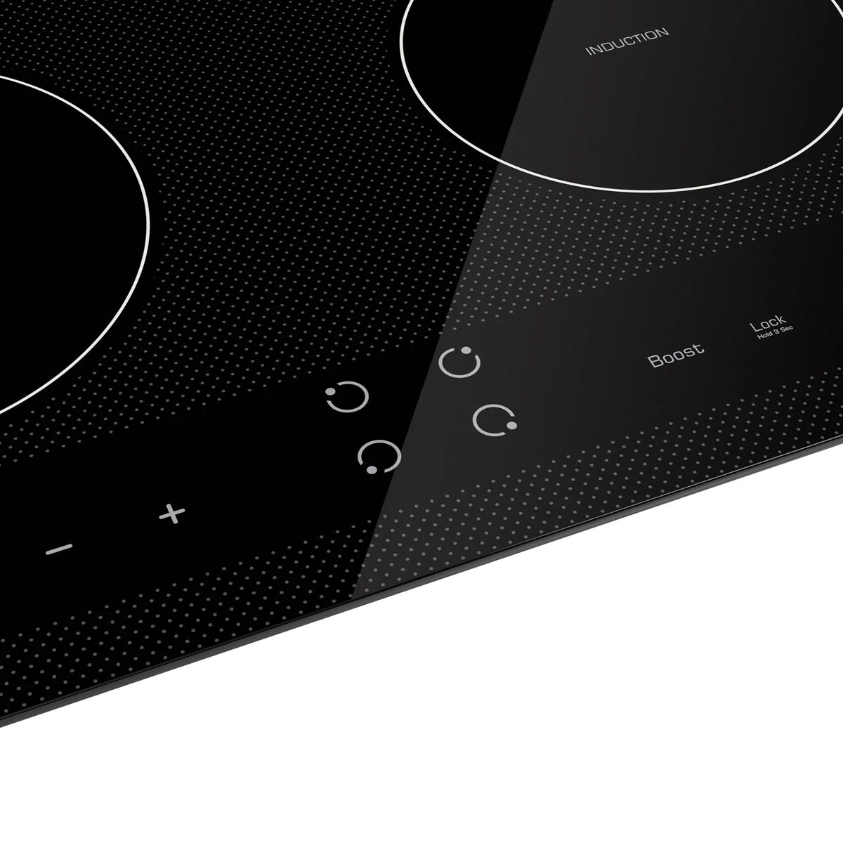Empava 24" Electric Stove Induction Cooktop with 4 Power Boost Burners Smooth Surface Vitro Ceramic Glass in Black