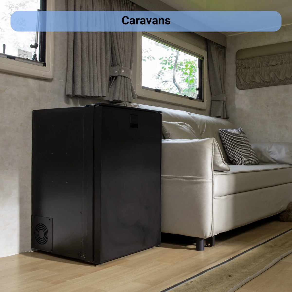 Smad 3.8 Cu ft 12/24V RV Refrigerator 110L DC Compact Portable Fridge with Freezer