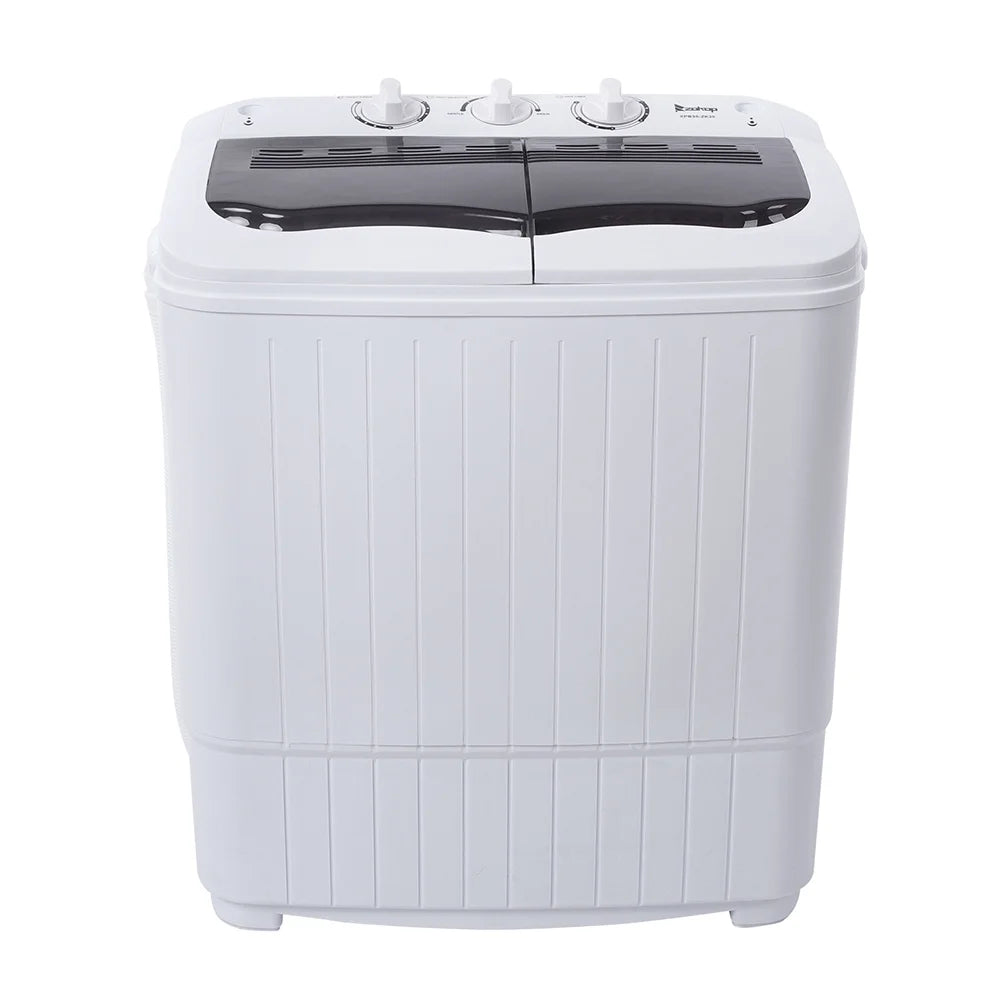 Portable Washing Machine,Compact Clothes Washing Machine, Semi Automatic Washing Machine, Mini Twin Tub Washing Machine for Apartments, Washer(7.7lbs) /Spiner(6.6lbs)