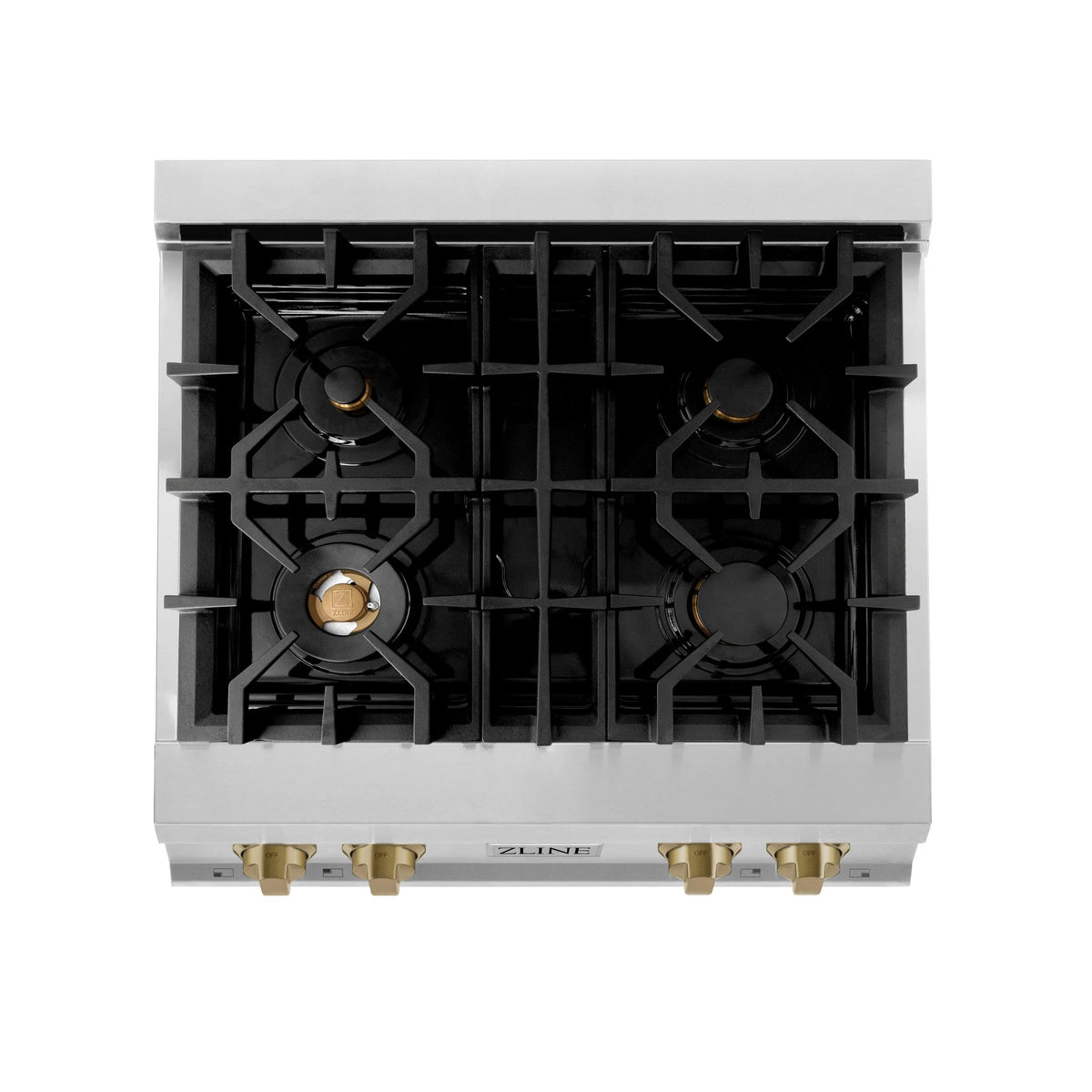 ZLINE 30 in. Autograph Edition Rangetop in DuraSnow Stainless Steel with Matte Black Accents (RTSZ-30-MB)