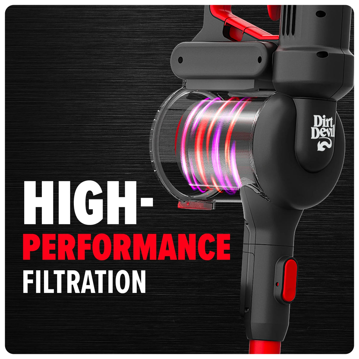 Dirt Devil Cordless Standing Stick Vacuum Cleaner, Carpet & Hard Floors, Above Floor Cleaning, LED Headlights, Lightweight, 25 Min. Run Time, for Home Use, BD57010V