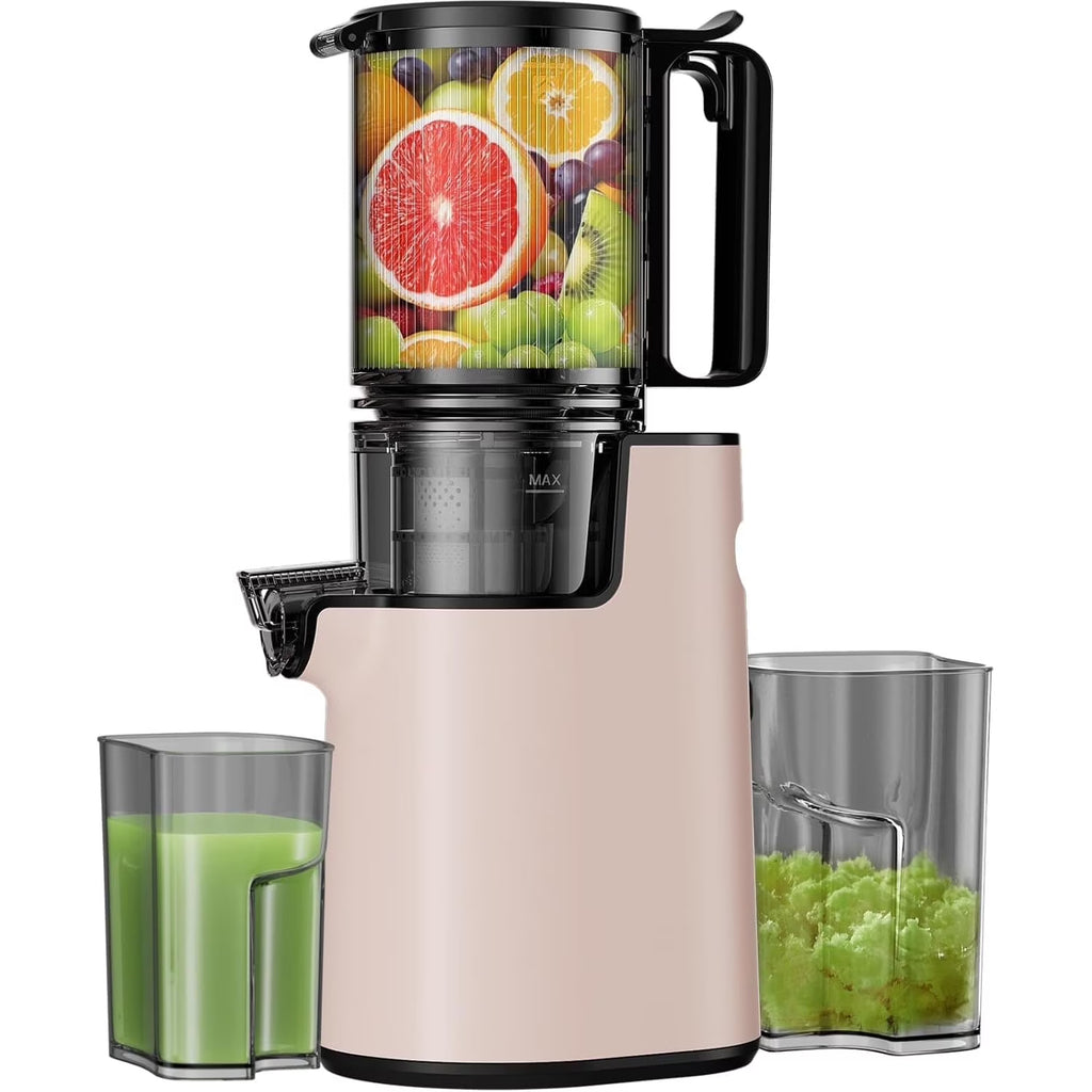 YPONE Cold Press Juicer, Masticating Juicer with 5.4" Wide Feed Chute, 350w Slow Juicer Machines Fit Whole Vegetables and Fruits,Juice Extractor Machine with High Juice Yield, Easy to Clean(Black)