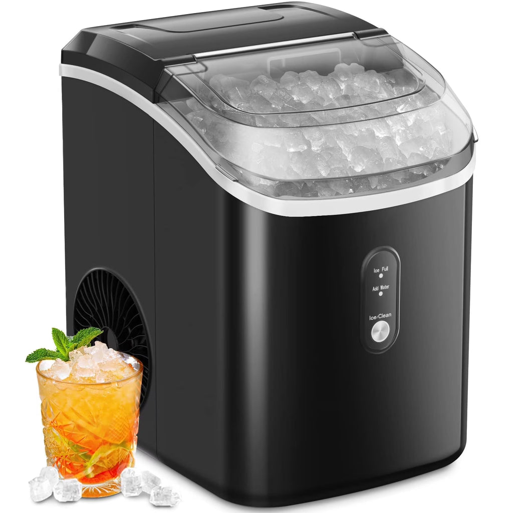 Electactic Nugget Ice Maker Countertop, 35lbs/24H, Self-Cleaning, Pebble Portable Ice Machine with Handle (White)