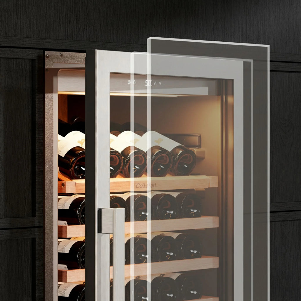 Ca'Lefort 24 inch 166-Bottle Wine Cooler Refrigerator???Freestanding/Built-In??? Dual Zone 3-Color LED Lighting ??? for Home, Bar & Office