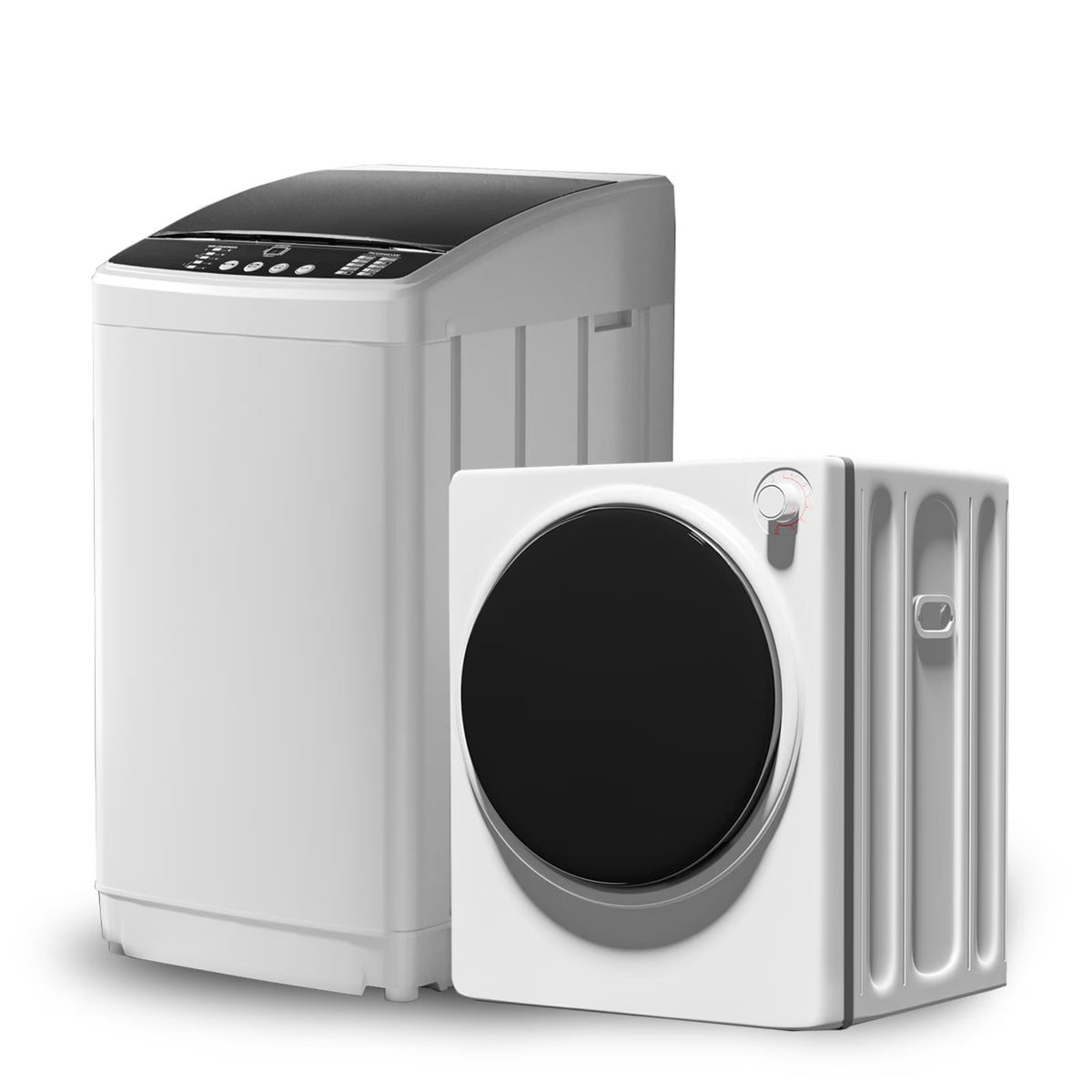 TABU Washer and Dryer Set, 19LBS Fully Automatic Washing Machine & 8.8LBS Clothes Dryer (White&White)