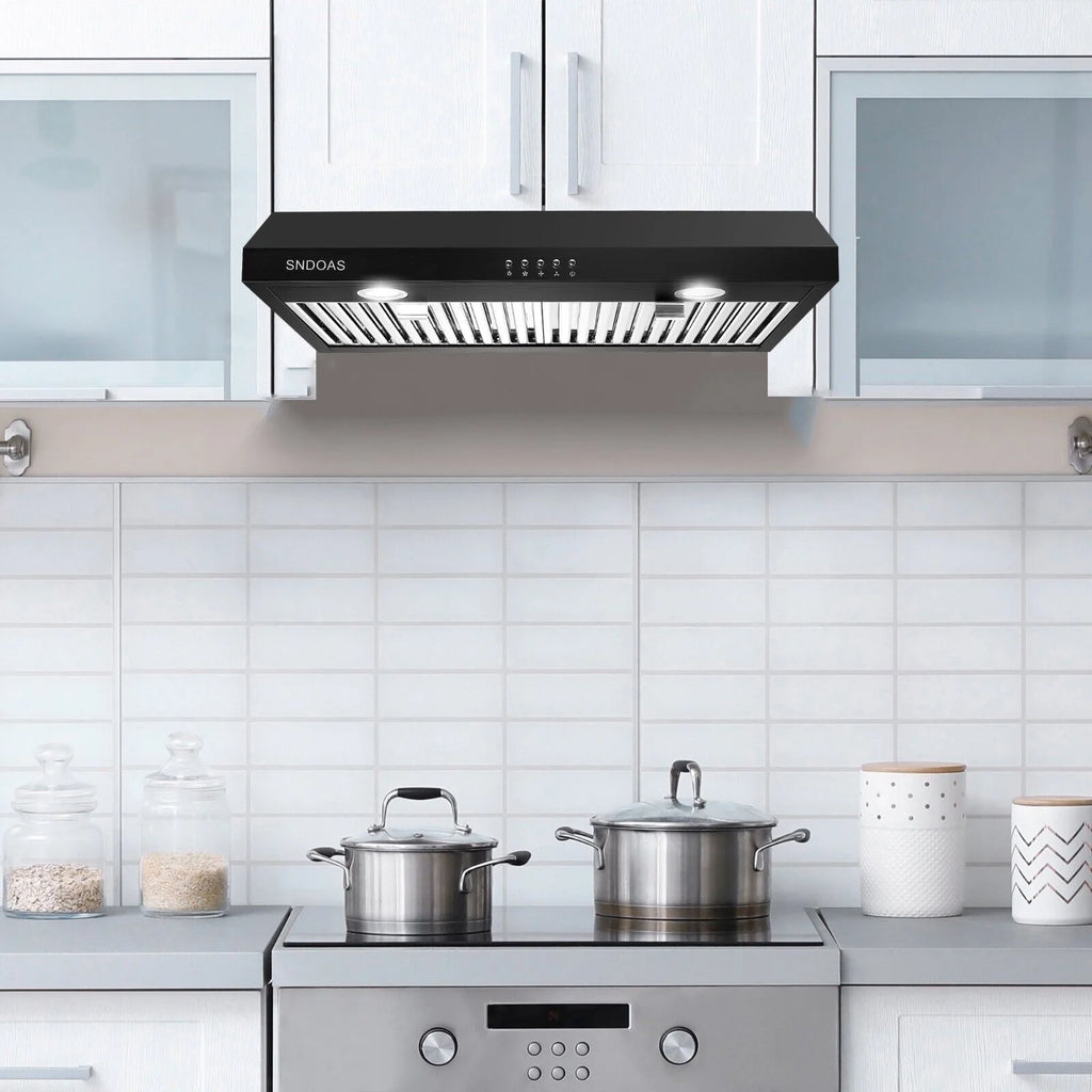 SNDOAS New 30 inch Kitchen Stainless Range Hood 3-Speed Under Cabinet Exhaust Vent with Filter 120V