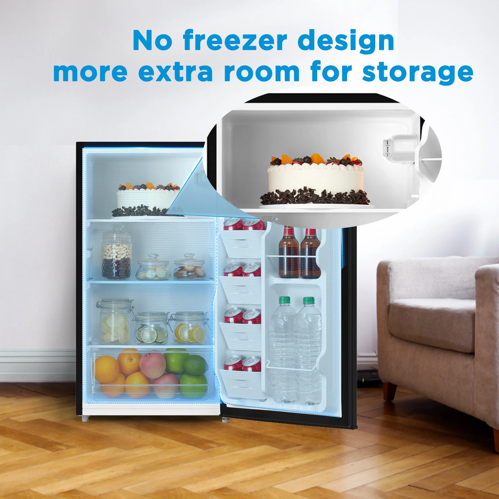 Mainstays 3.3 Cu. ft. Single Door Mini Refrigerator, Black