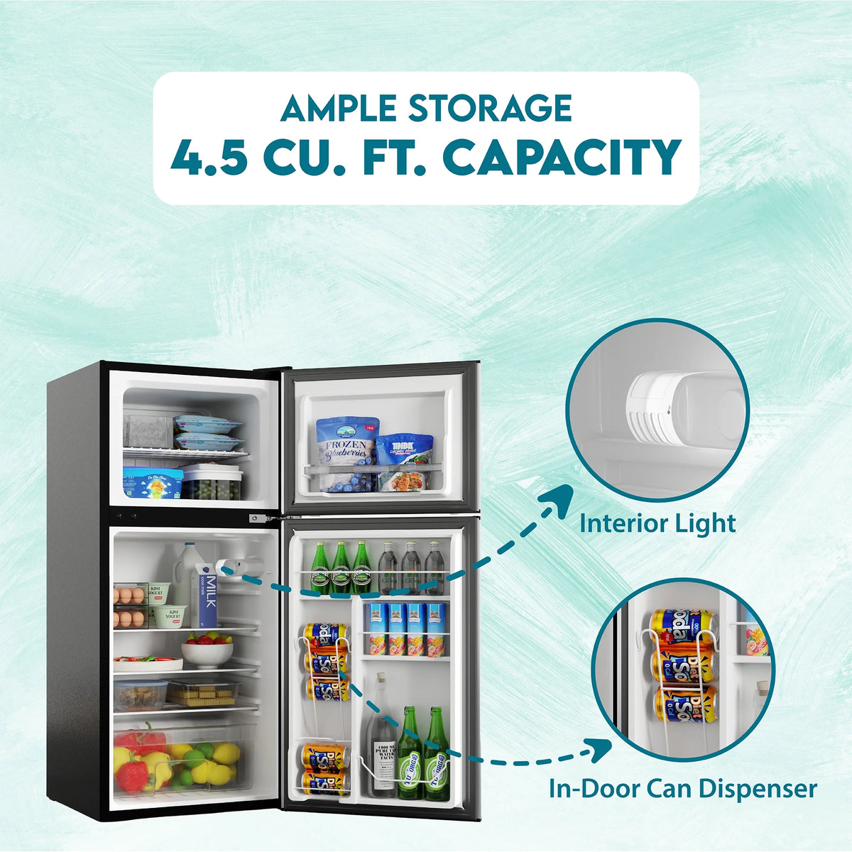 Conserv 19in BLACK Compact 2 Door Refrigerator 4.5cf Reversible Door 110V