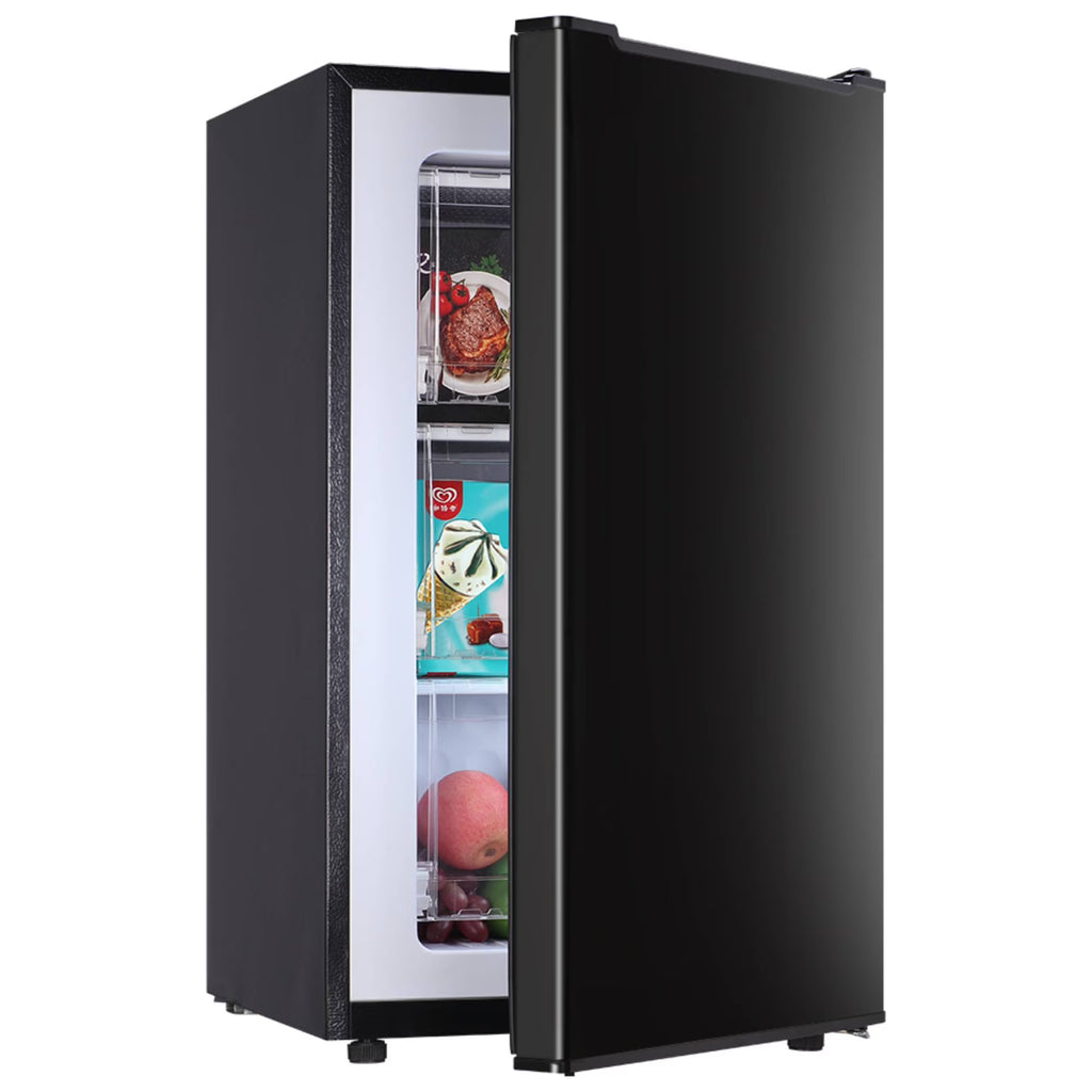 3.2 Cu.FtUpright Freezer , Single Door Mini Freezer ,Adjustable Thermostat, Compact Refrigerator for Bedroom, Dorm, Silvery