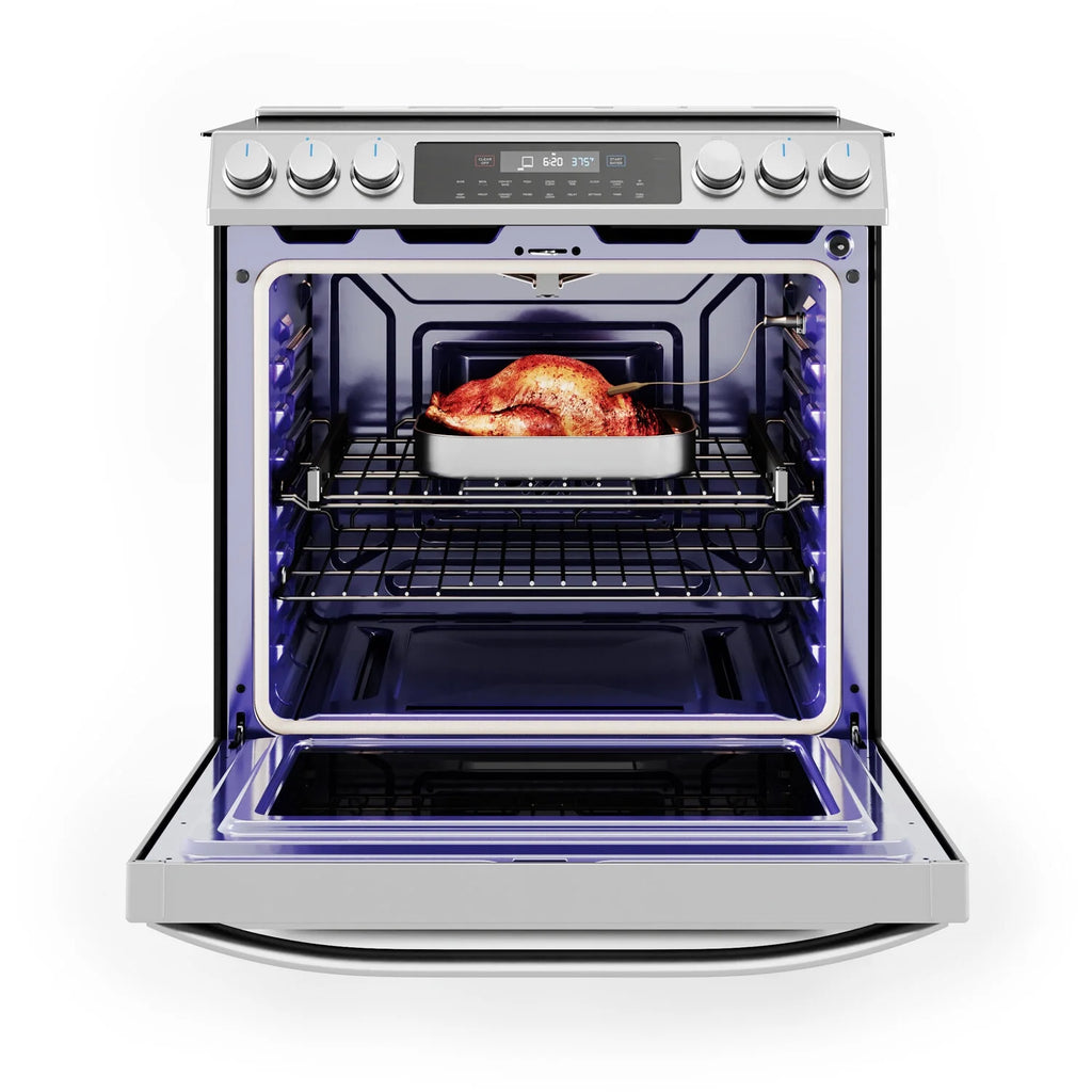 Midea 30-In Slide-In Electric Range with Wi-Fi Connectivity and Fan Convection, Stainless Steel,  MES30S2AST