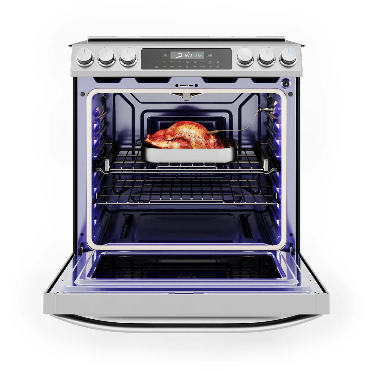 Midea 30-In Slide-In Electric Range with Wi-Fi Connectivity and Fan Convection, Stainless Steel,  MES30S2AST