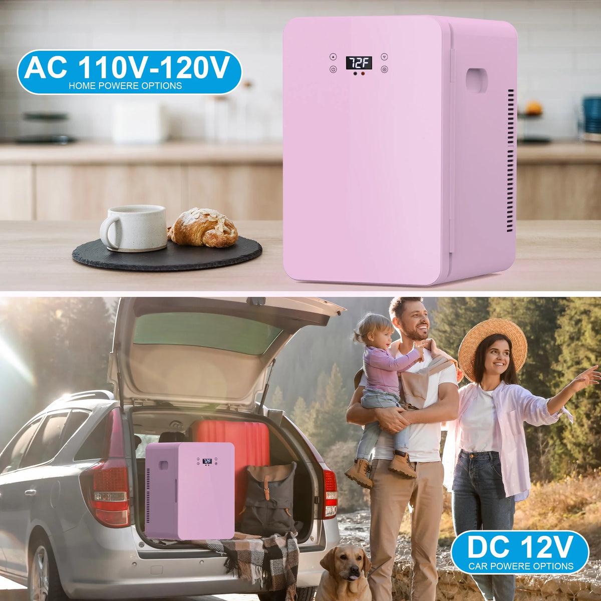 ADVWIN 22L/30Can Mini Fridge with Temperature Control, Compact Refrigerators for Bedroom, Cosmetics