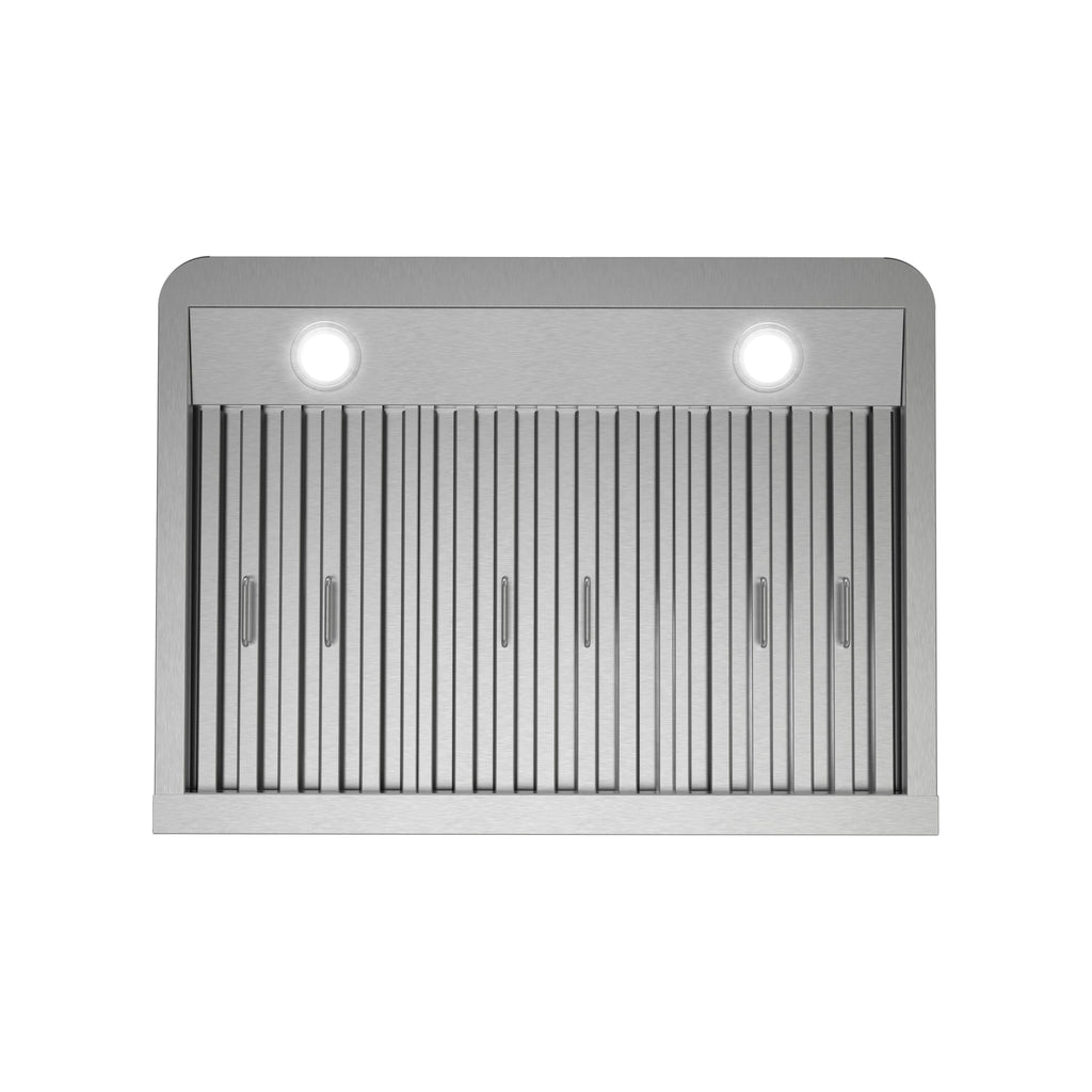 Streamline 30 in. Montecreto Ductless Undermount 406 CFM Range Hood in Brushed Stainless Steel with Baffle Filters, Touchpad Control, LED Lights