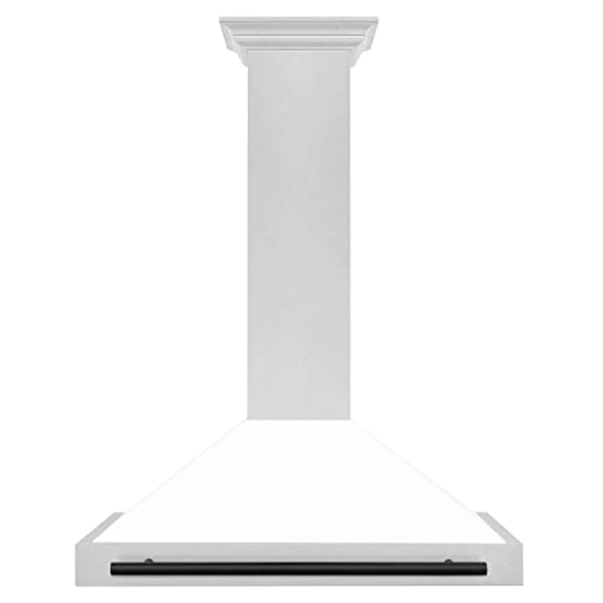 ZLINE 36" Autograph Edition DuraSnow Stainless Steel Range Hood with White Matte Shell and Gold Handle