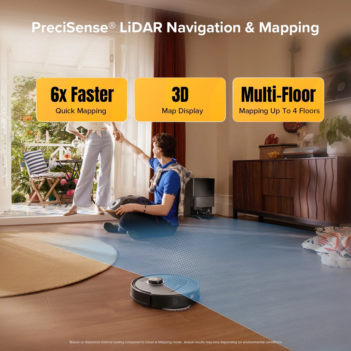 Roborock Qrevo S5V Robot Vacuum and Mop, 12000Pa Suction,  FlexiArm Edge Mopping, Auto Mop Washing&Drying, Self-Emptying, Dual Zero-Tangle System, Smart Obstacle Avoidance, 10mm Mop Lifting
