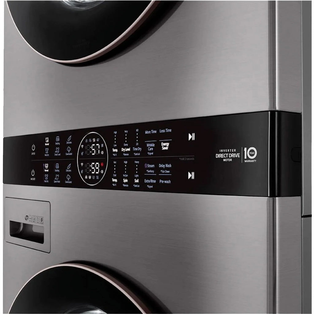 LG WKE100HVA 4.5/7.4 Cu. Ft. Smart Front Load WashTower - Graphite Steel