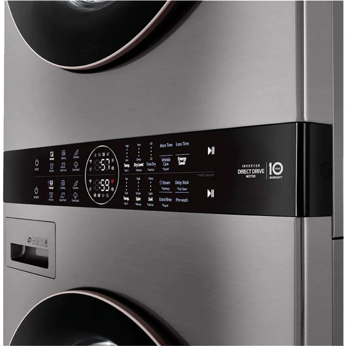 LG WKE100HVA 4.5/7.4 Cu. Ft. Smart Front Load WashTower - Graphite Steel