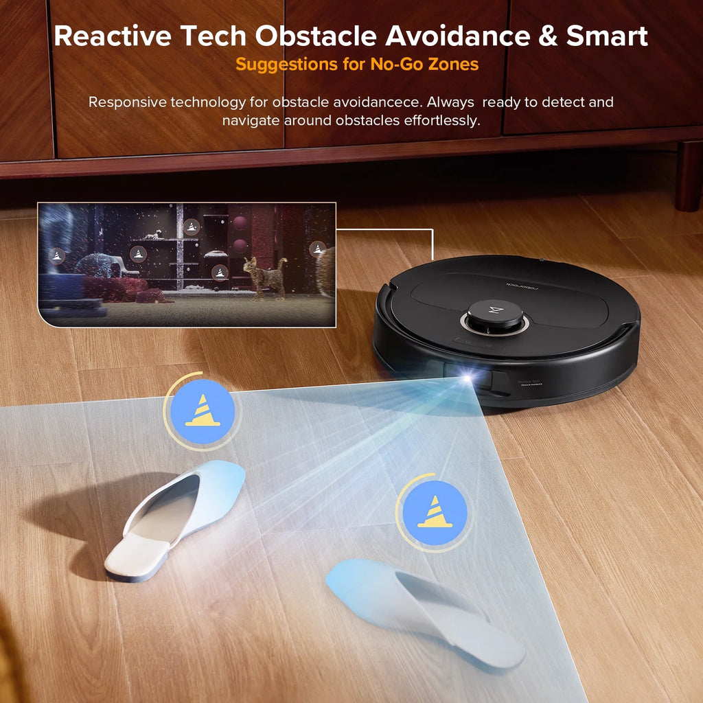 Roborock Qrevo S5V Robot Vacuum and Mop, 12000Pa Suction,  FlexiArm Edge Mopping, Auto Mop Washing&Drying, Self-Emptying, Dual Zero-Tangle System, Smart Obstacle Avoidance, 10mm Mop Lifting