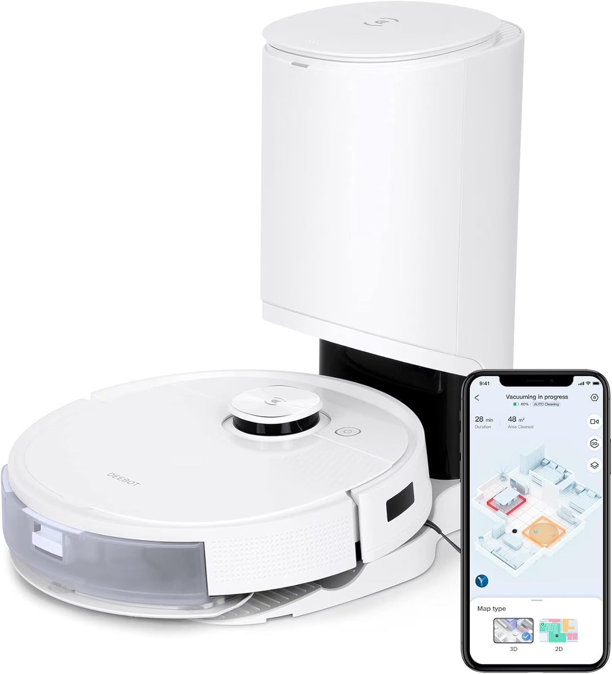 ECOVACS DEEBOT T10 PLUS Neo Robot Vacuum and Mop, Auto-Empty, AIVI 3.0, OZMO Pro 3.0 Oscillating Mopping, 3D Map, Air Freshener
