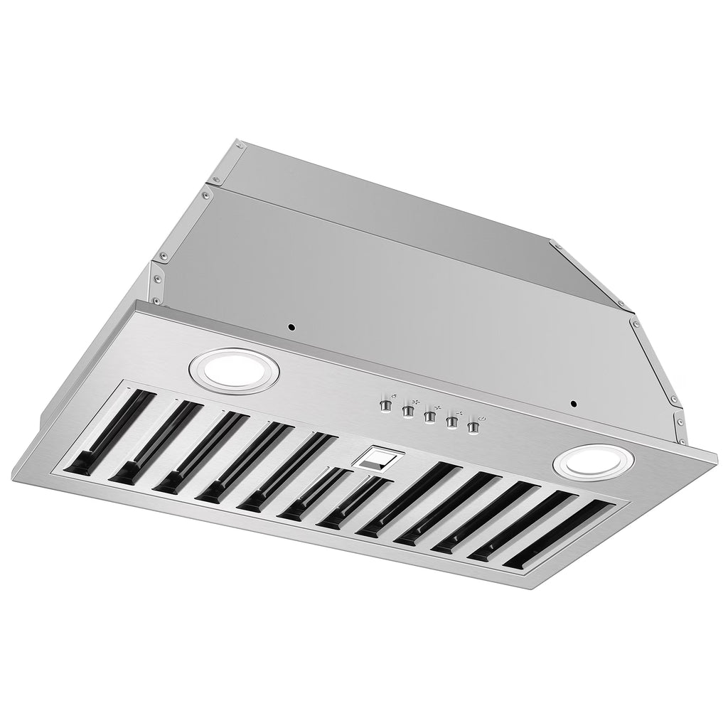 20" 600 CFM Range Hood Insert, Ultra-Quiet ��60dB, Dishwasher-Safe Filter, 3-Speed, LED Lights, Ductless/Ducted