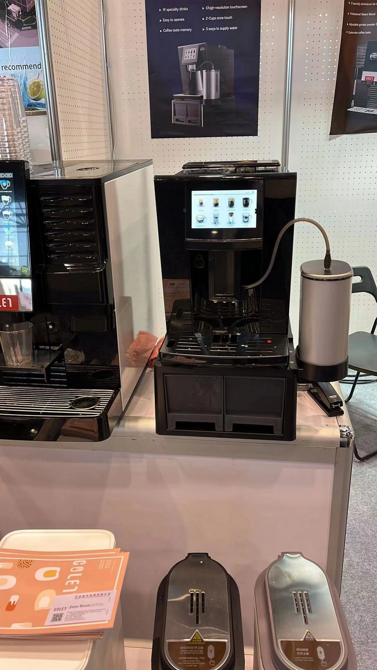 Commercial 20-Cup Black Fully Automatic Espresso Coffee Machine 750g beans container