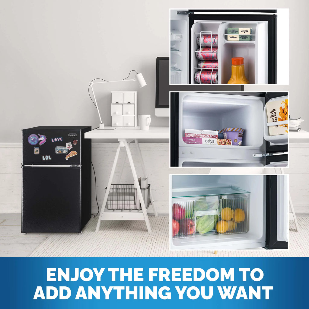 Newair 3.1 Cu. Ft. Compact Mini Refrigerator with Freezer in Black - NRF031BK00