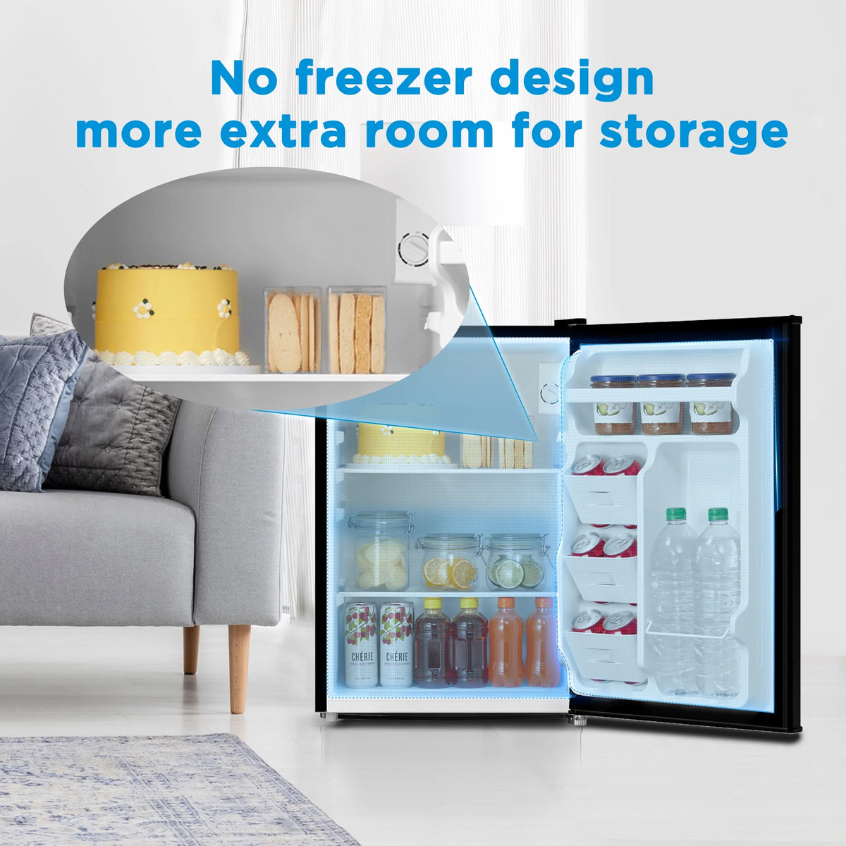 Mainstays 2.7 Cu. ft. Single Door Mini Refrigerator, Black