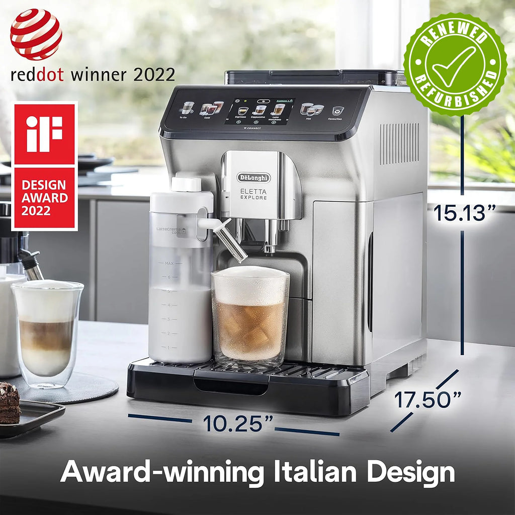 De'Longhi Eletta Explore Fully Automatic Espresso Machine with Cold Brew, ECAM45086S
