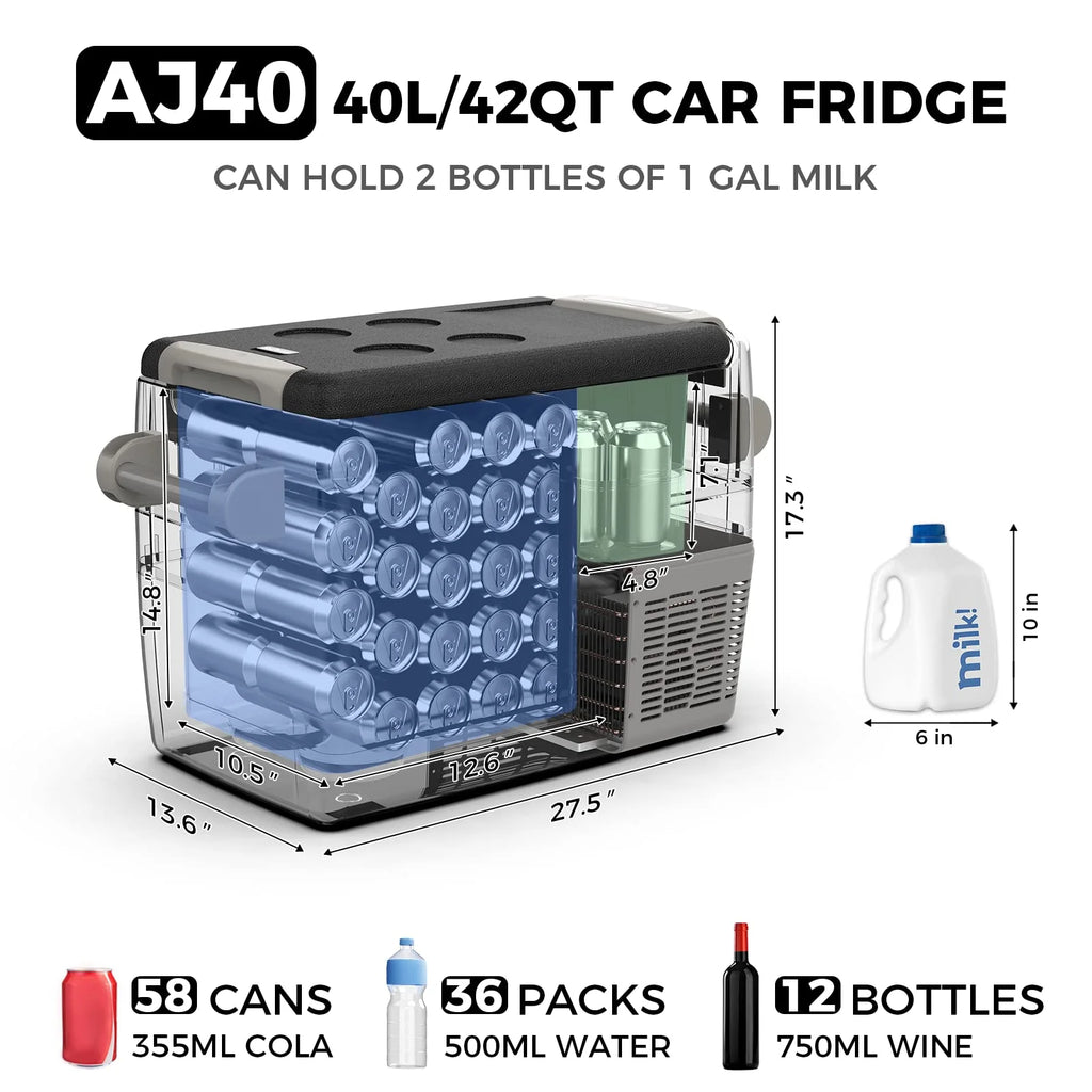 Setpower 12V Portable Refrigerator Freezer, 32 Quart Outdoor Fridge for Camping,Car Refrigerator,Electric Cooler for Truck, RV, Travel,3-Year Warranty