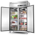 "COOLSKI 48"" Upright Refrigerator Freezer Combo, 36 Cu.ft 2-Door Cooling Appliance for Restaurants"