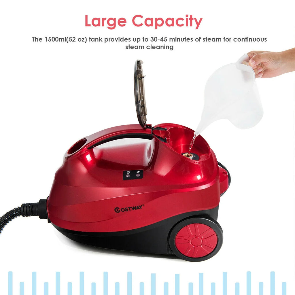 Costway 2000W Heavy Duty Steam Cleaner Mop Multi-Purpose W/19 Accessories 4.0 Bar 1.5L