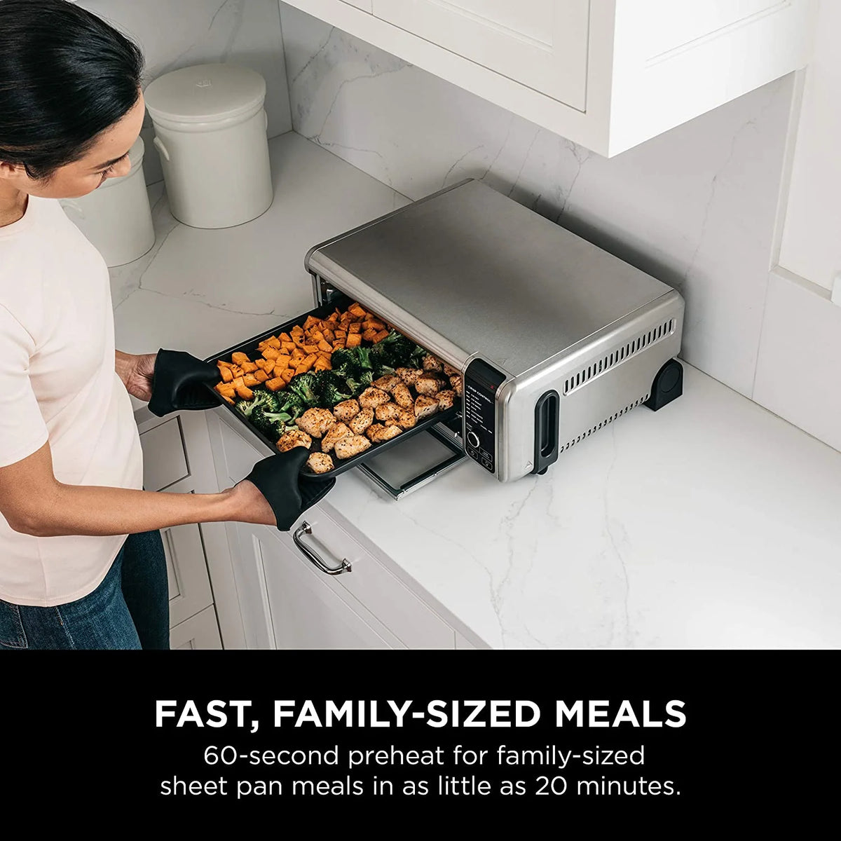 Restored Ninja SP101 Foodi 8-in-1 Digital Air Fry, Large Toaster Oven, Flip-Away for Storage, Dehydrate, Keep Warm, 1800 Watts, XL Capacity, (Stainless Steel) (Refurbished)