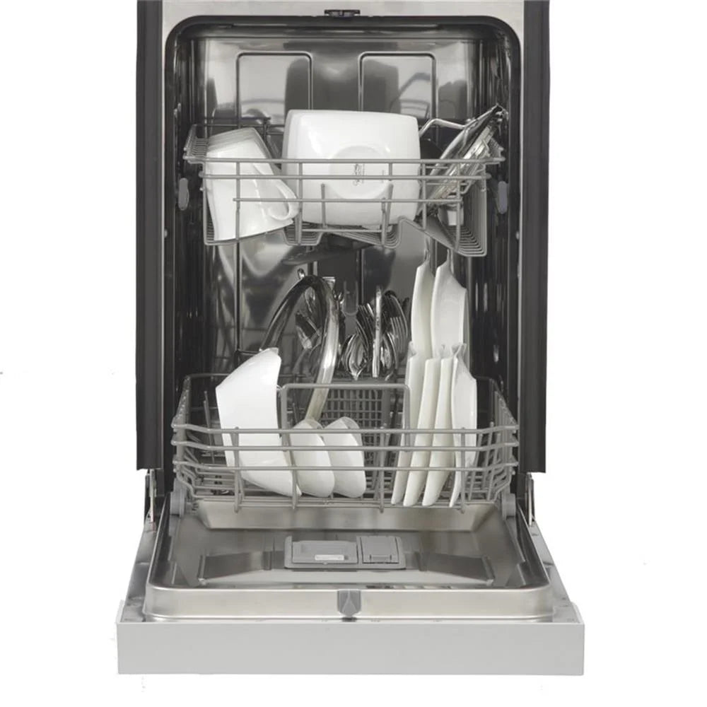 Pemberly Row 18" Stainless Steel Front Control Dishwashers in Silver