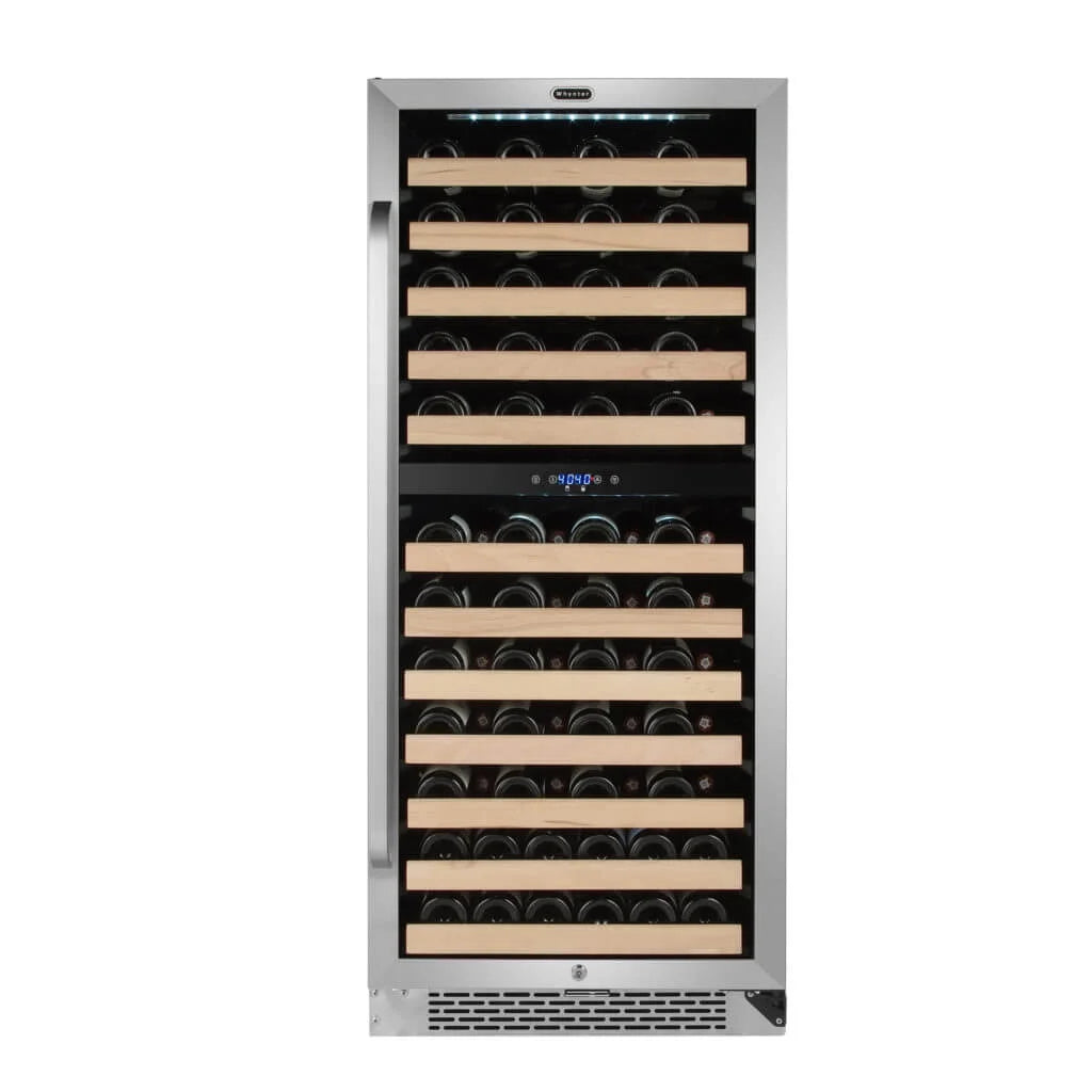 Whynter 24 inch Wine Cooler Refrigerator, 46 Bottle Wine Fridge, Freestanding & Built-in with Reversible Glass Door