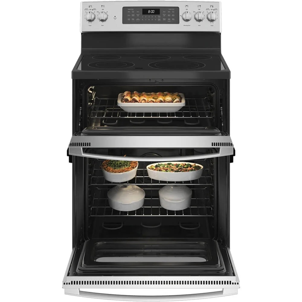 GE? 30" Free-Standing Electric Double Oven Convection Range