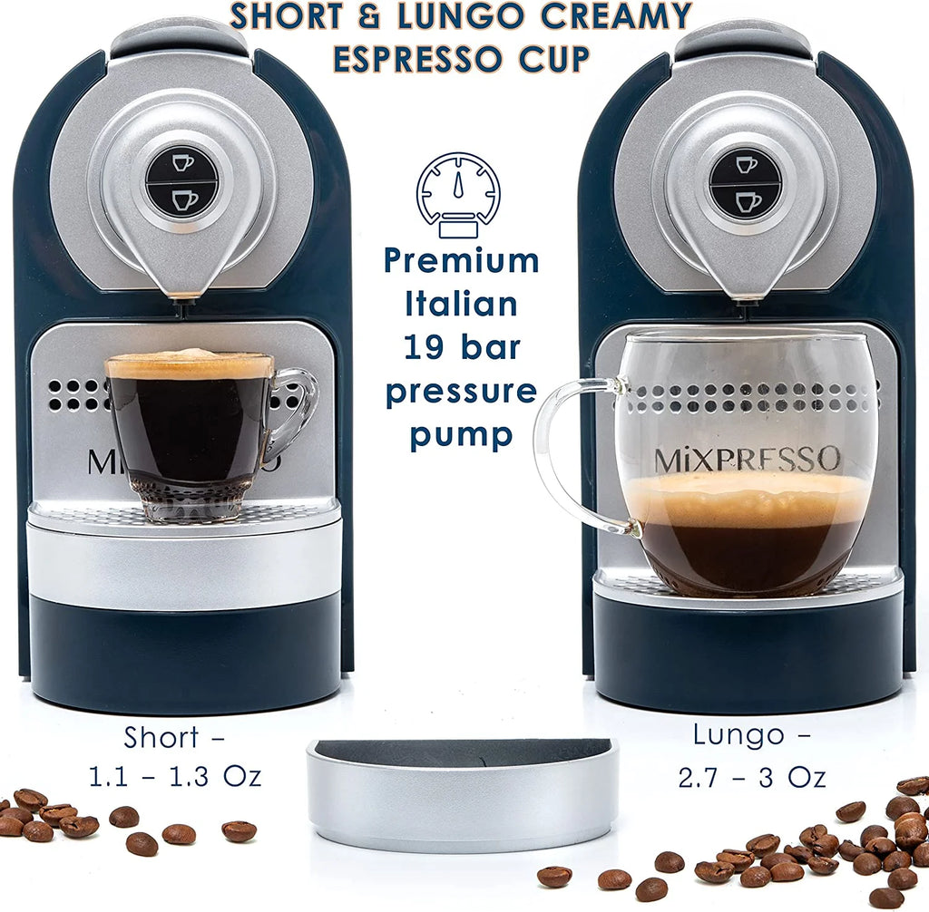 Mixpresso Espresso Machine for Nespresso Compatible Capsule, Single Serve Coffee Maker Programmable for Espresso Pods, Premium Italian 19 Bar High Pressure Pump 27oz 1400w Black Coffee Maker