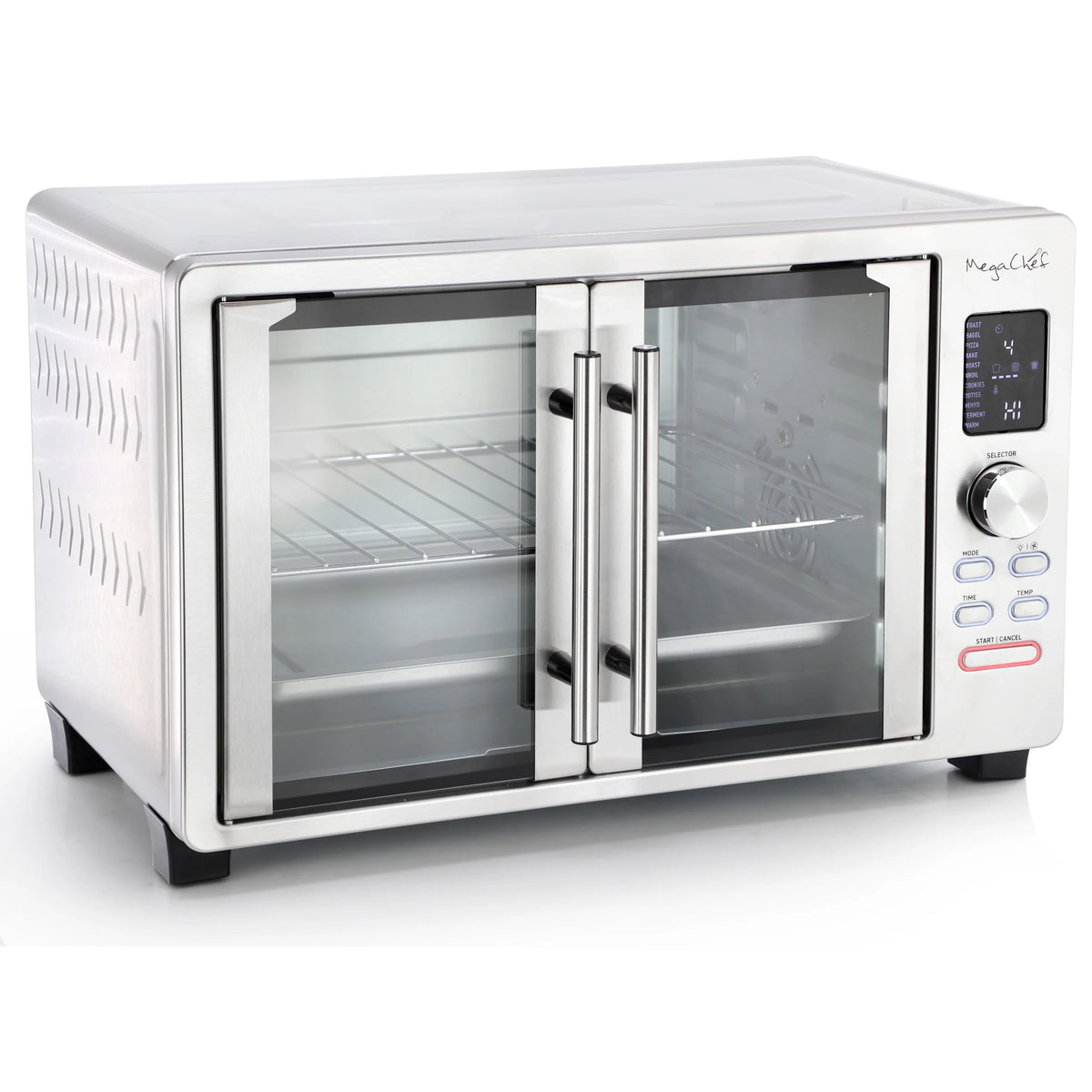 MegaChef 30 Quart Digital French Door Multi-Function Electric Convection Toaster Oven with Rotisserie Set