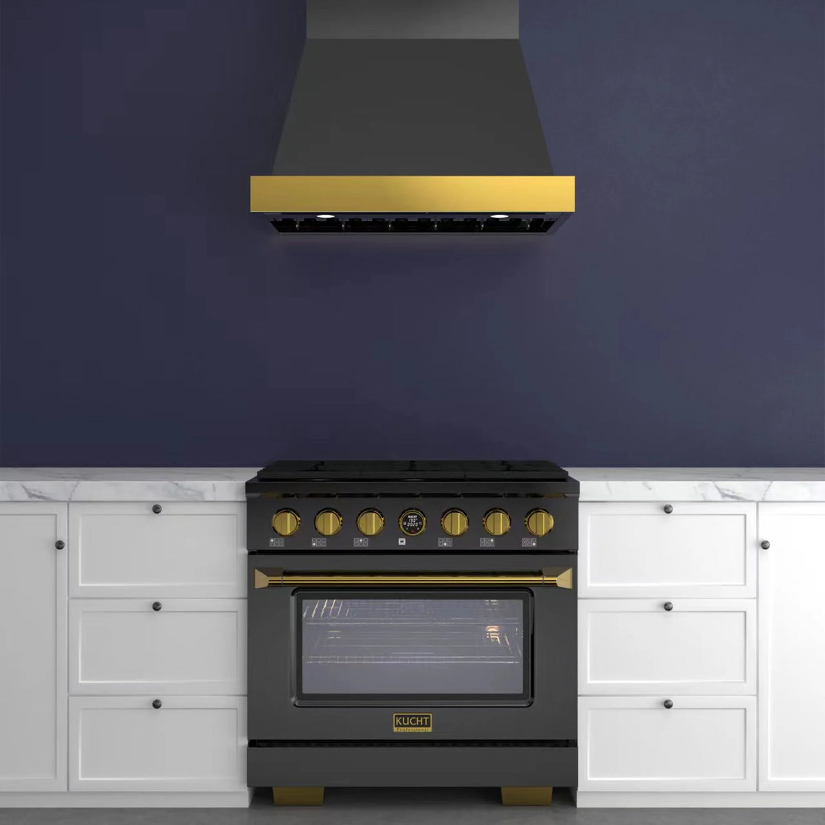 36 in. 5.2 cu. ft. Dual Fuel Range for Propane Gas in Titanium Stainless.