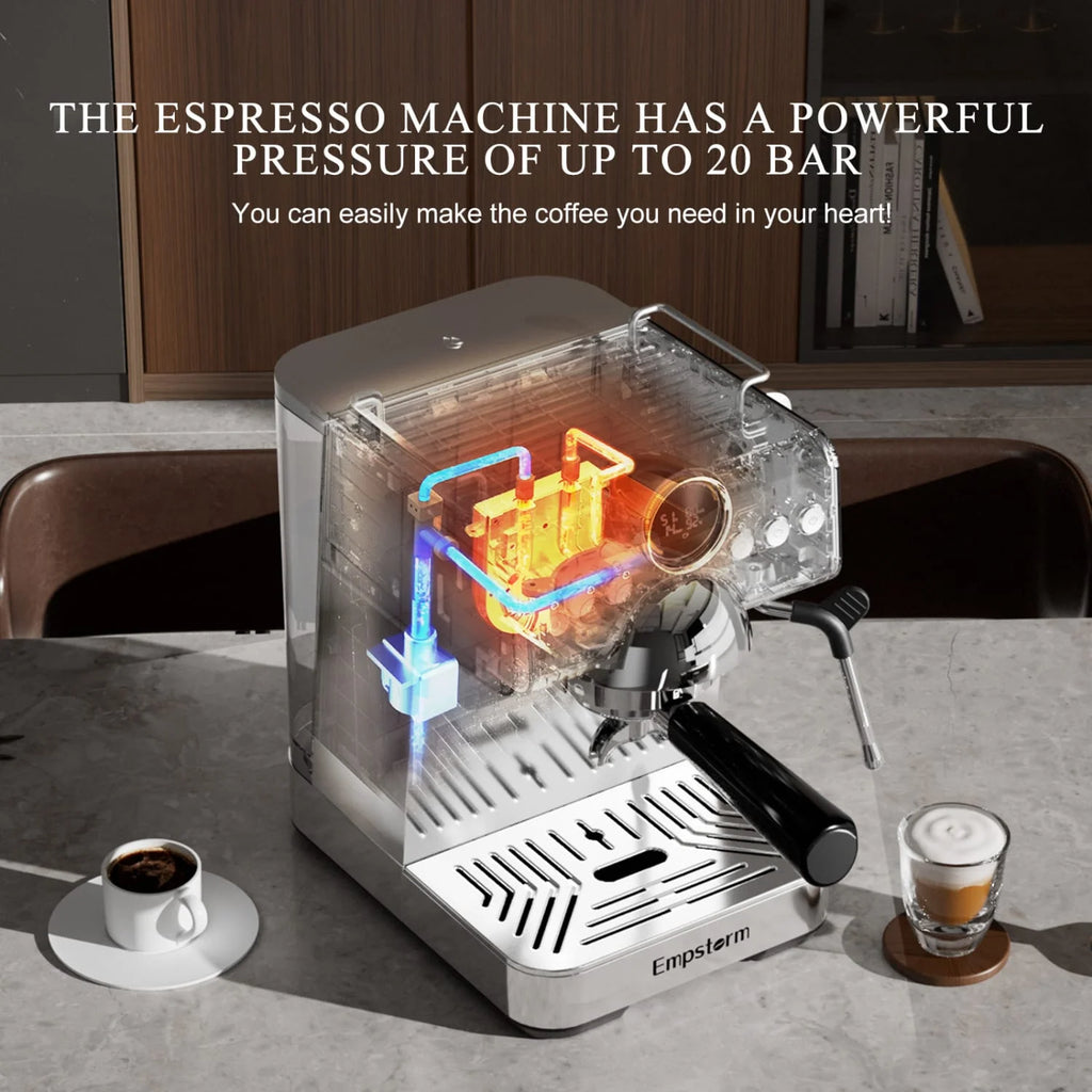 Empstorm 20 Bar Espresso Machine, Hot and Iced Coffee Machine with Cold Brew, Espresso Maker with Milk Frother,with 51oz Water Tank,for Latte, Cappuccino, Cold Brew