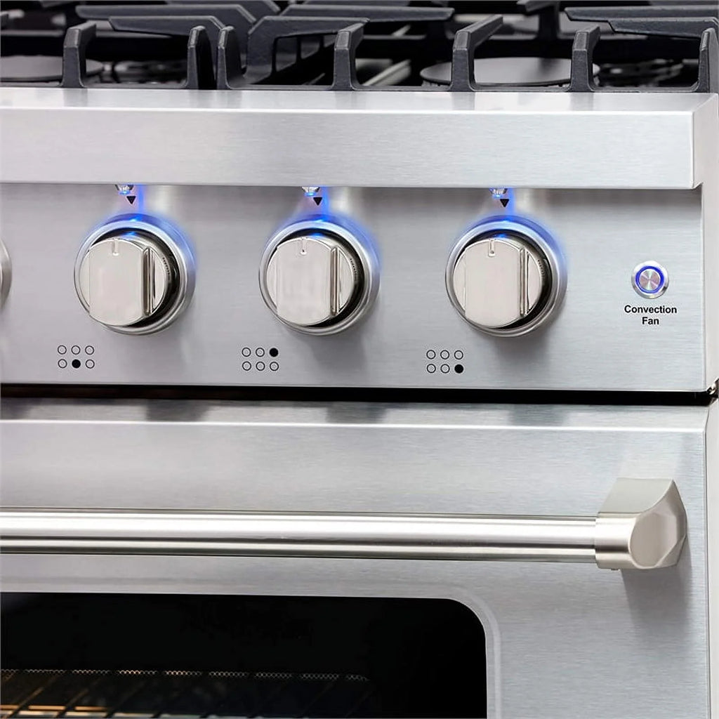 Cosmo 36 Inch 6 Cubic Foot Gas Range Convection Oven with 6 Italian Burners