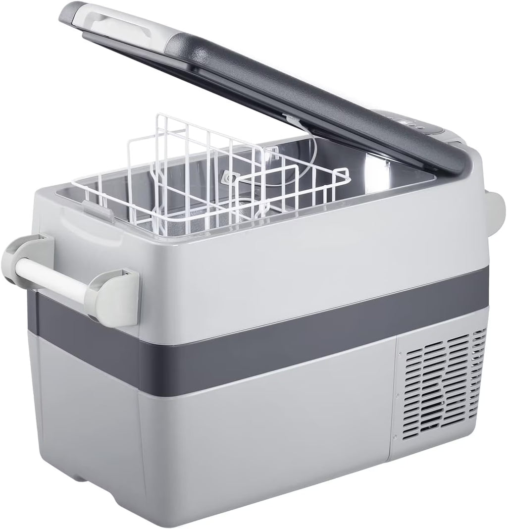 Setpower 12V Portable Refrigerator Freezer, 32 Quart Outdoor Fridge for Camping,Car Refrigerator,Electric Cooler for Truck, RV, Travel,3-Year Warranty