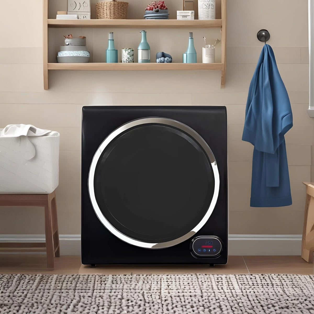 Equator Compact Vented Sensor Dryer 3.5cf/13lbs 110V Bottom digital control , Stainless Steel Drum and Sleek Design